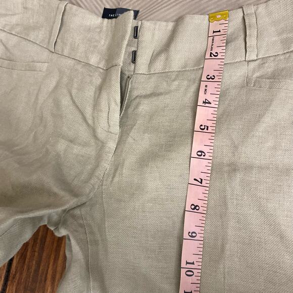 The Limited Women's 100% Linen Tan Straight Leg Trouser Pants Size 4 Midrise - Picture 11 of 13